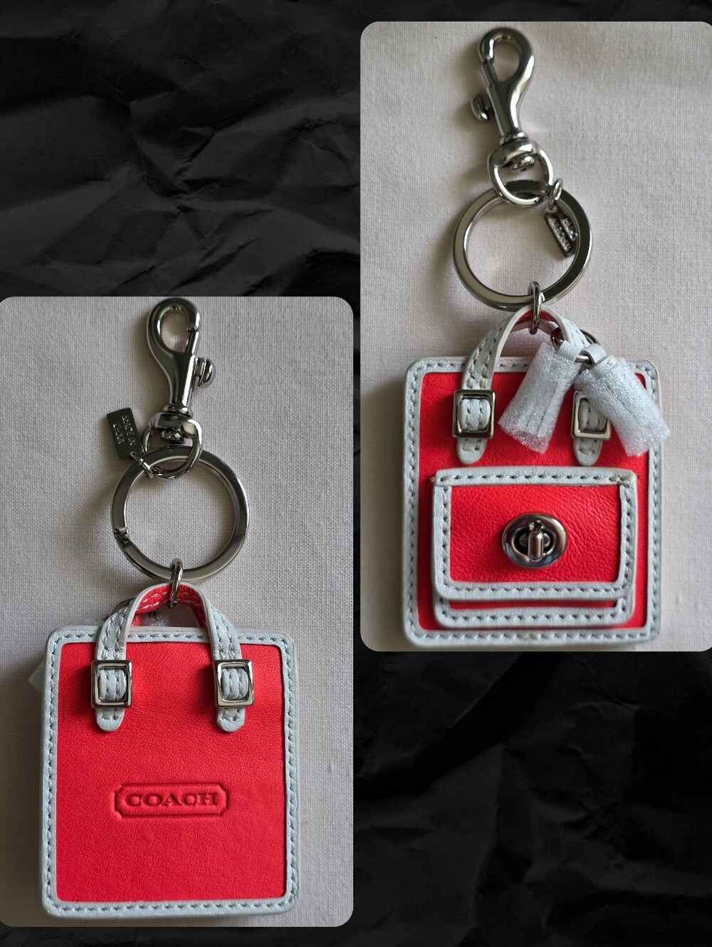 Coach Legacy Archive Turnlock Satchel Watermelon Pink Leather Crossbody Charm - Picture 14 of 16